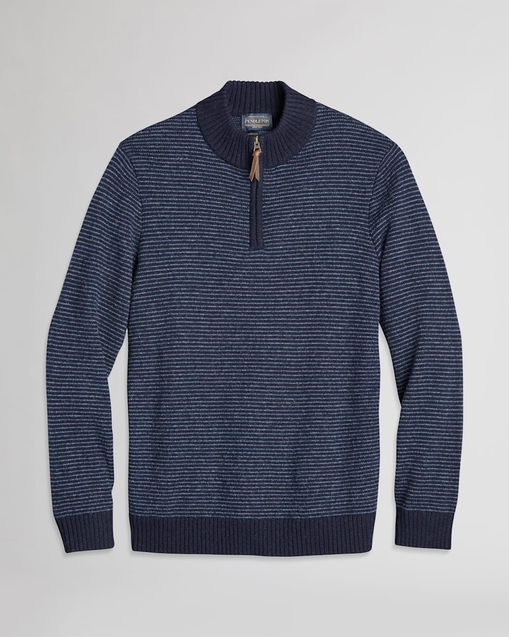 ALTERNATE VIEW OF MEN'S SHETLAND HALF-ZIP SWEATER IN NAVY/INDIGO image number 2
