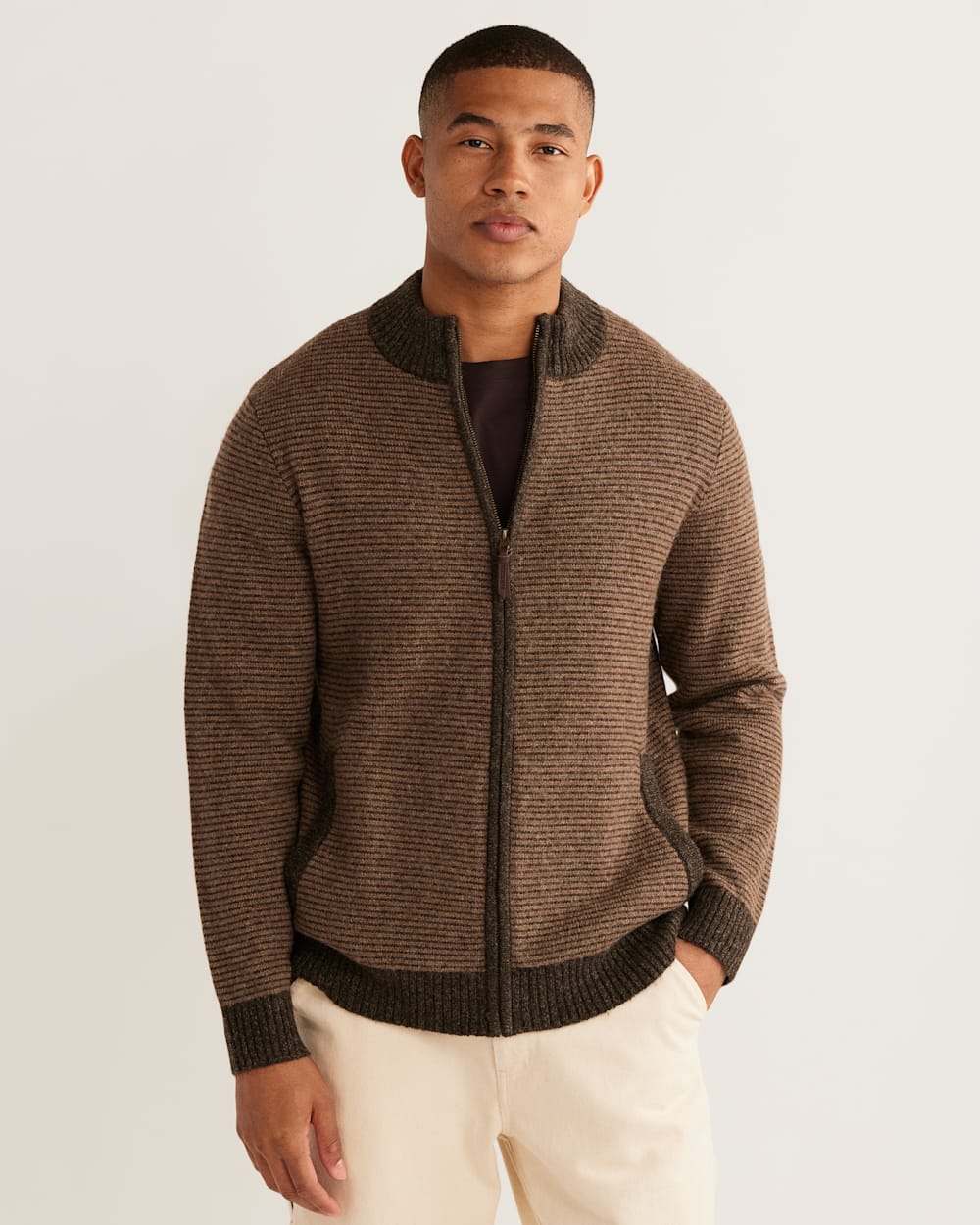 Mens full zip sweater jacket top