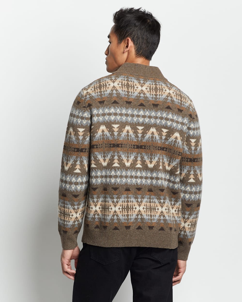 ALTERNATE VIEW OF MEN'S SUMMIT PEAK LAMBSWOOL SWEATER IN TAN image number 2