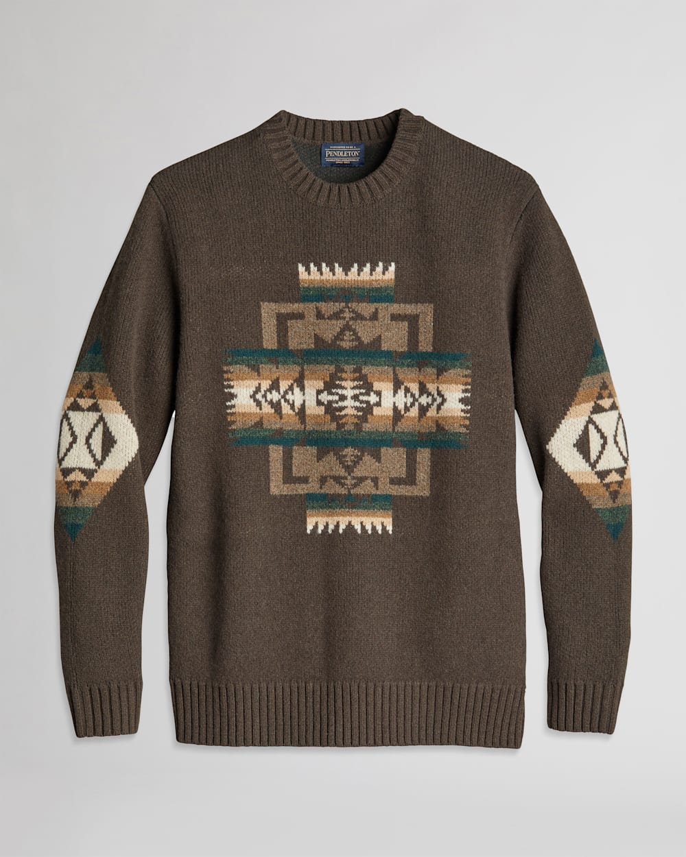 MEN'S LAMBSWOOL GRAPHIC SWEATER IN BROWN CHIEF JOSEPH image number 1