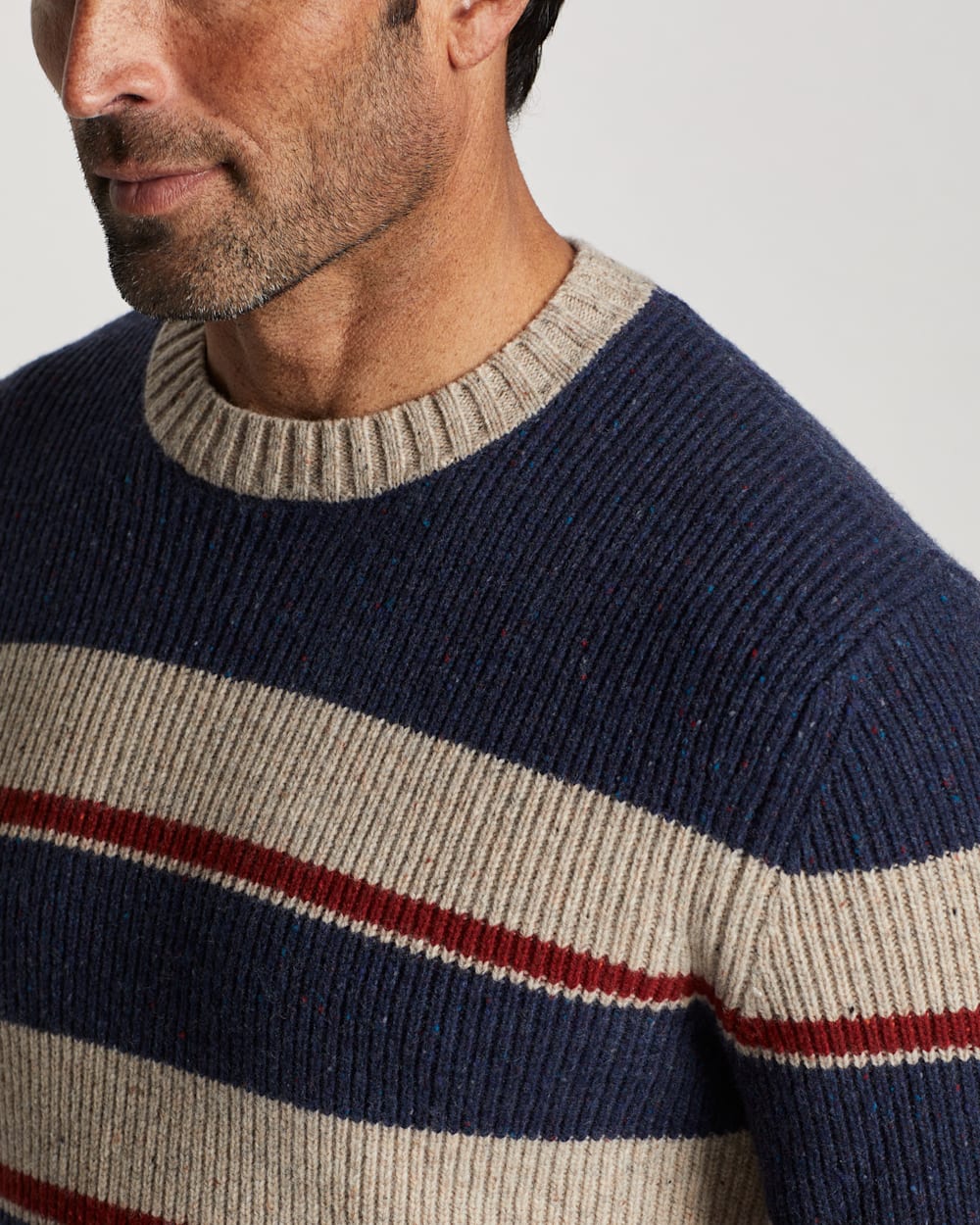 ALTERNATE VIEW OF MEN'S PARK STRIPE MERINO SWEATER IN NAVY PARK STRIPE image number 2