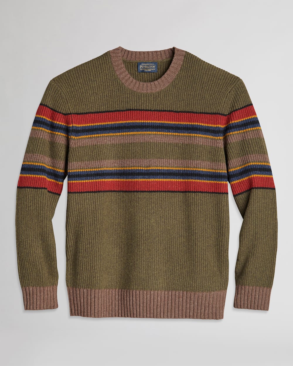 MEN'S PARK STRIPE MERINO SWEATER IN GREEN YAKIMA STRIPE image number 1