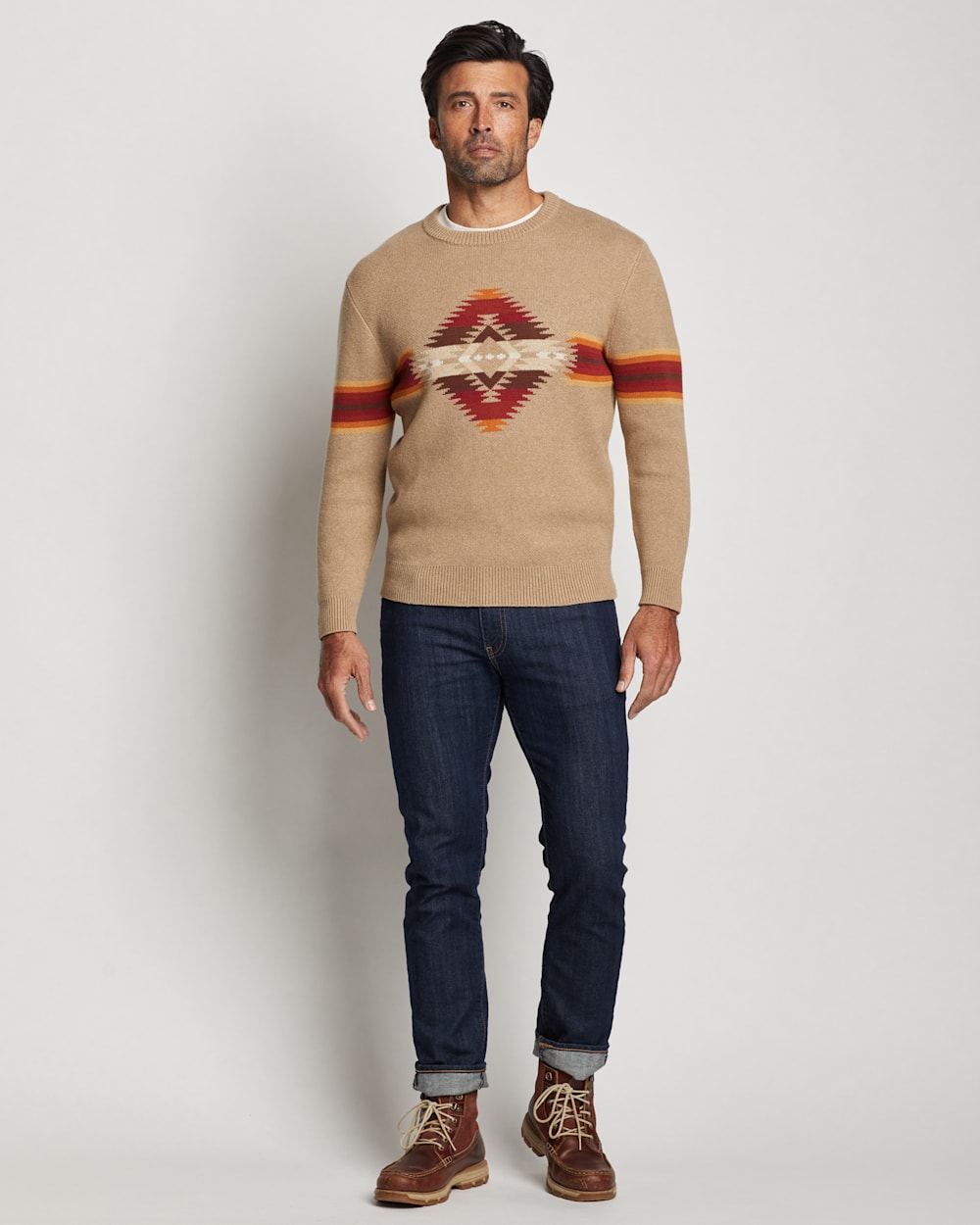 ALTERNATE VIEW OF MEN'S MISSION TRAILS COTTON SWEATER IN TAN image number 2