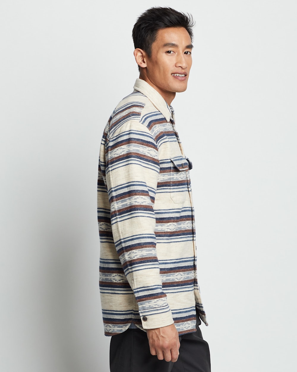 ALTERNATE VIEW OF MEN'S DOUBLESOFT DRIFTWOOD SHIRT IN TAN SALTILLO STRIPE image number 6
