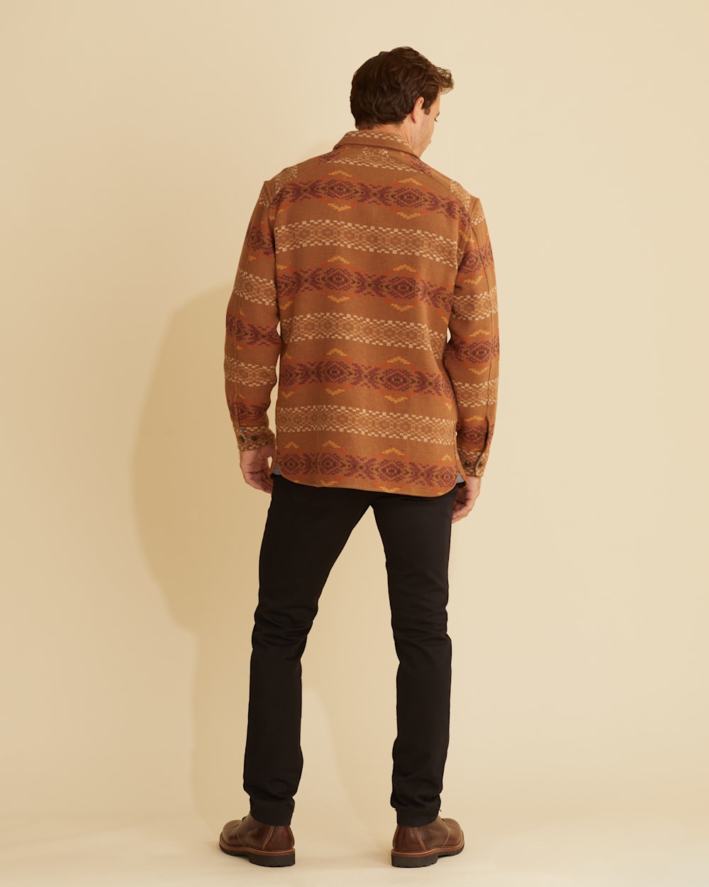 ALTERNATE VIEW OF MEN'S DOUBLESOFT DRIFTWOOD SHIRT IN COCOA/RUST CARICO LAKE image number 3