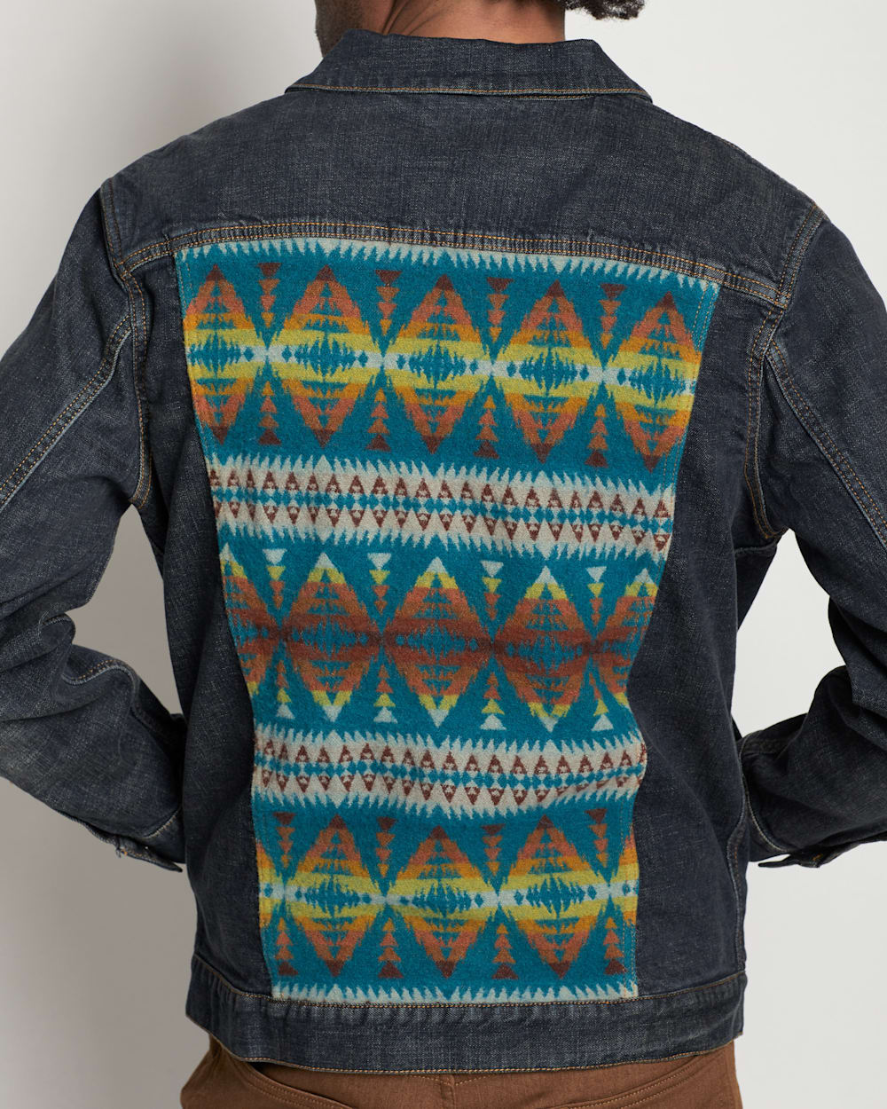 ALTERNATE VIEW OF MEN'S BLUE DENIM JACKET IN DENIM BLUE/SUMMIT PEAK image number 6