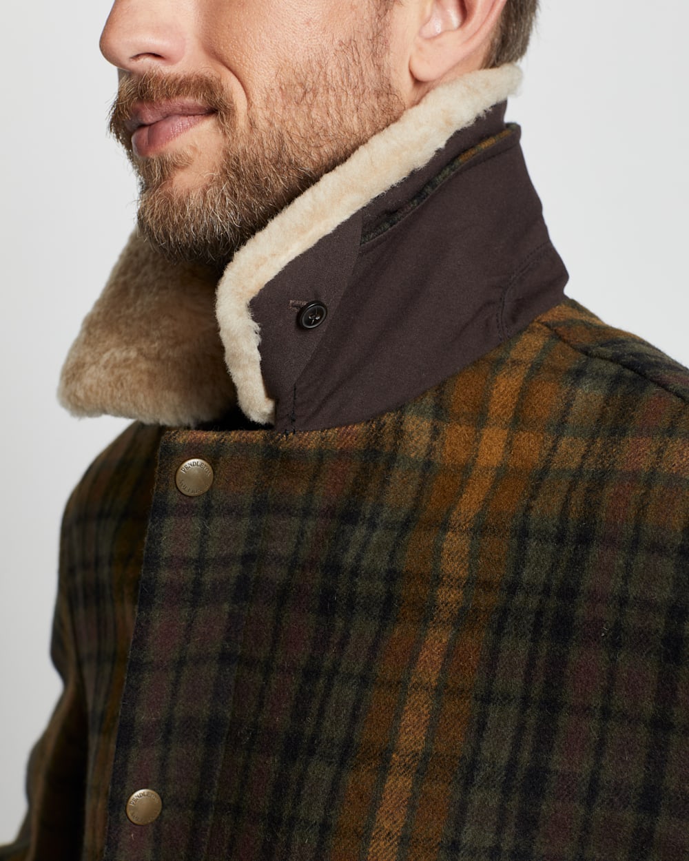 ALTERNATE VIEW OF MEN'S PLAID SILVERTON COAT IN OLIVE/GREEN image number 5