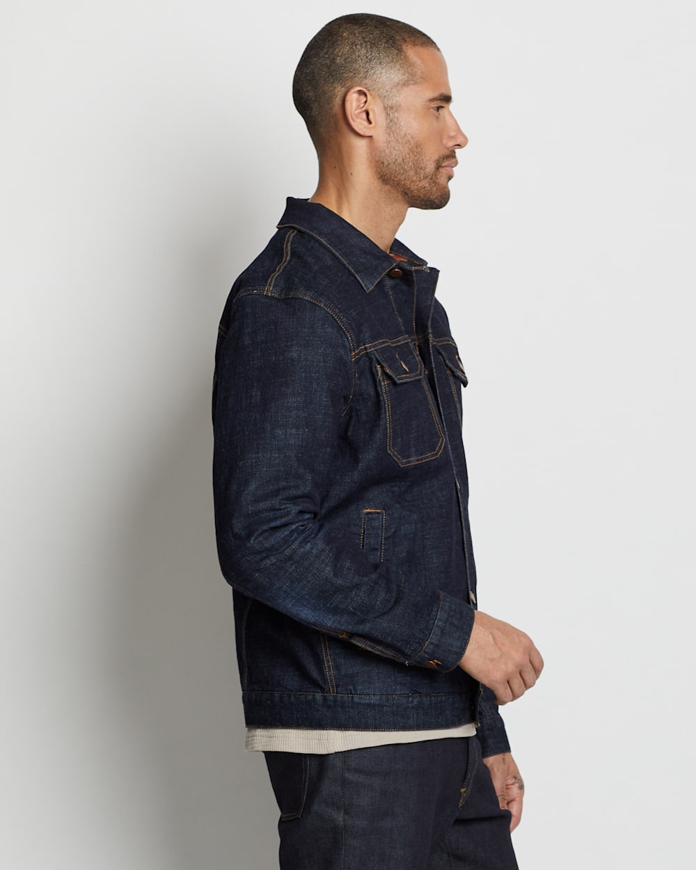 Mens jean jacket with wool shop