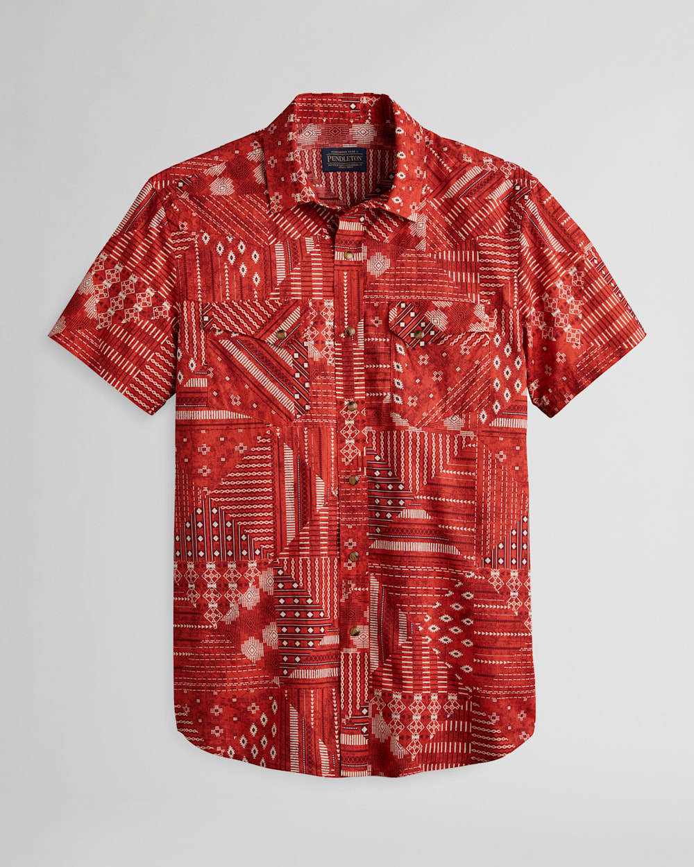 MEN'S SHORT-SLEEVE LARAMIE SNAP-FRONT SHIRT IN RED BANDANA image number 1