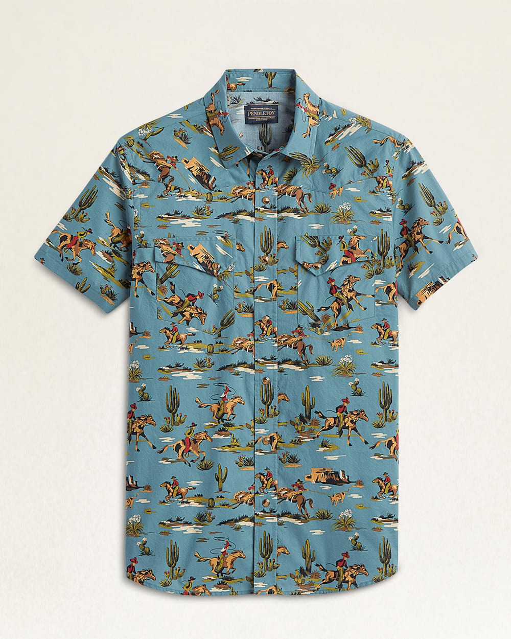 MEN'S SHORT-SLEEVE LARAMIE SNAP-FRONT SHIRT IN SKY RIDER image number 1