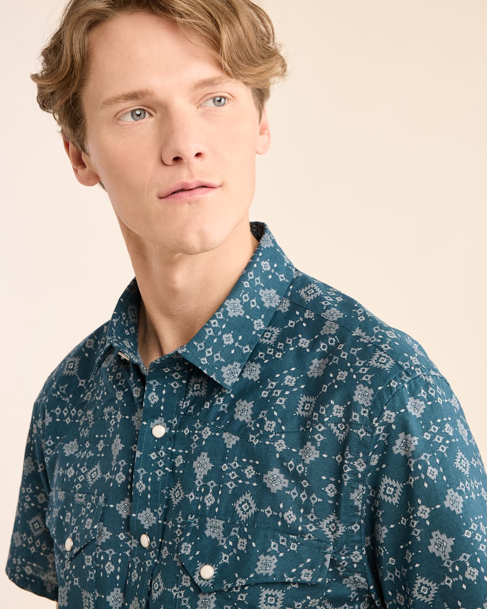 Mens short sleeve snap front shirts hotsell