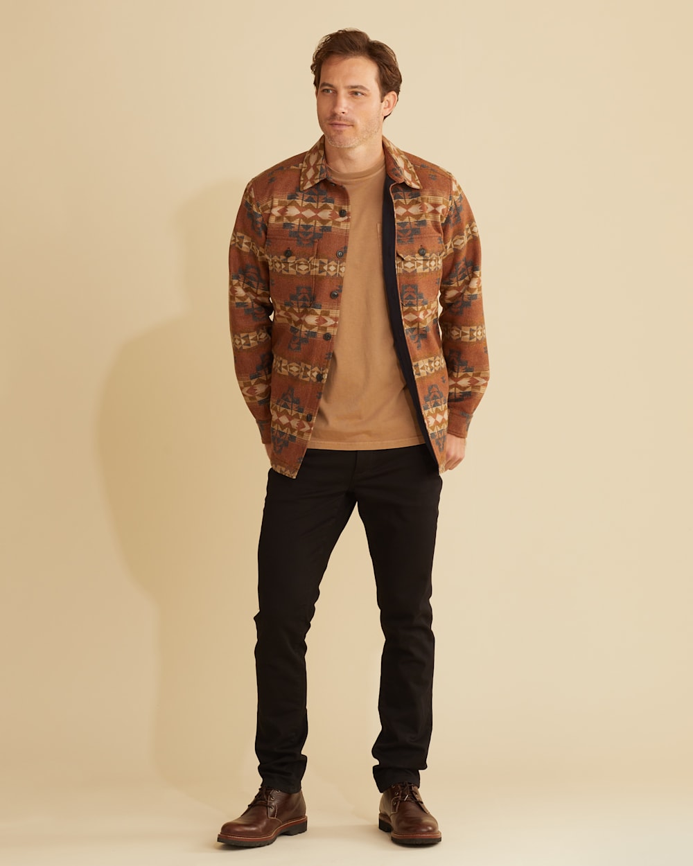 MEN'S DESERT DAWN QUILTED SHIRT JACKET IN BROWN image number 1