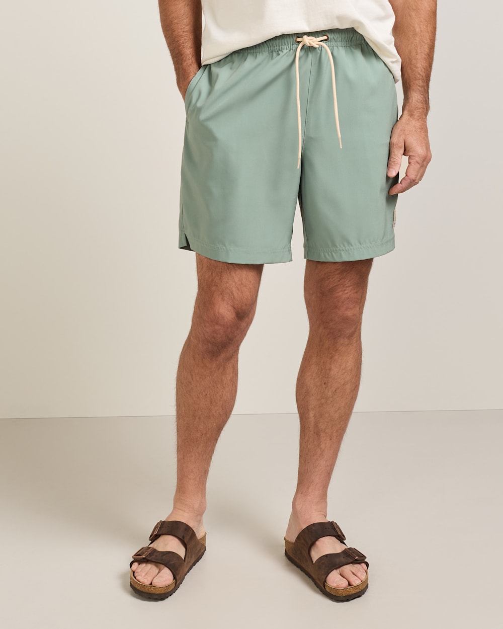 ALTERNATE VIEW OF SALMON FALLS HYDROMORPH SWIM TRUNKS IN CHINOIS GREEN/SALMON FALLS image number 2