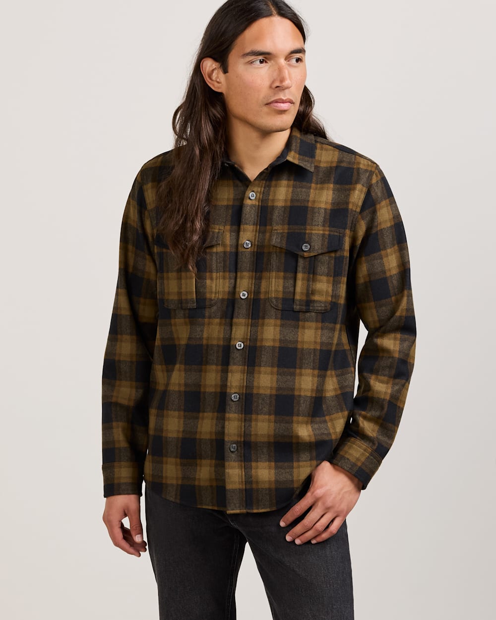 MEN'S BUFFALO CHECK SCOUT SHIRT IN OLIVE/BLACK CHECK image number 1
