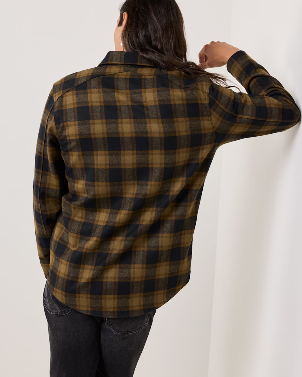 ALTERNATE VIEW OF MEN'S BUFFALO CHECK SCOUT SHIRT IN OLIVE/BLACK CHECK image number 2