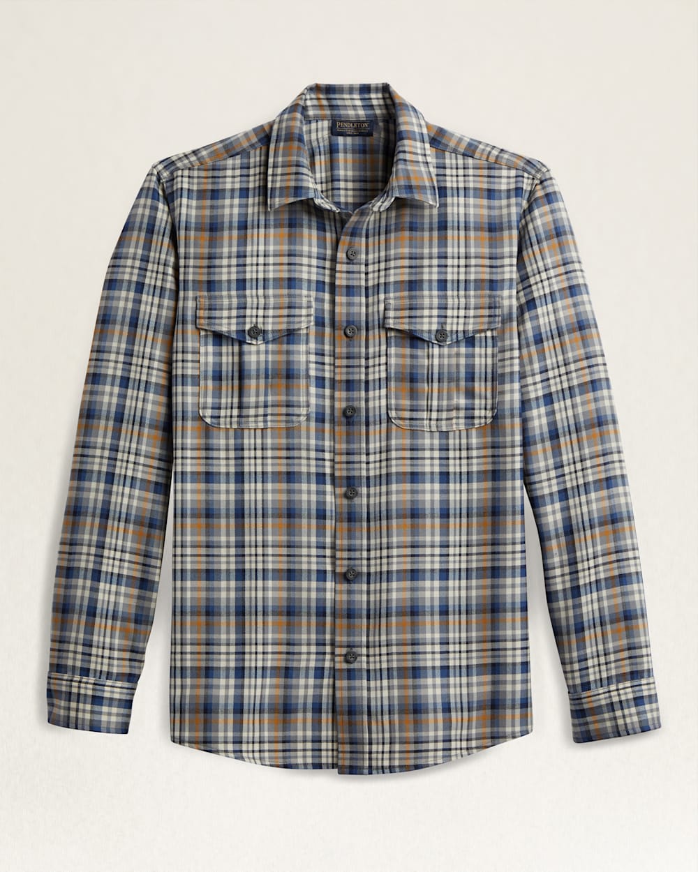 ALTERNATE VIEW OF MEN'S HARRISON MERINO SHIRT IN NAVY/GREY PLAID image number 5