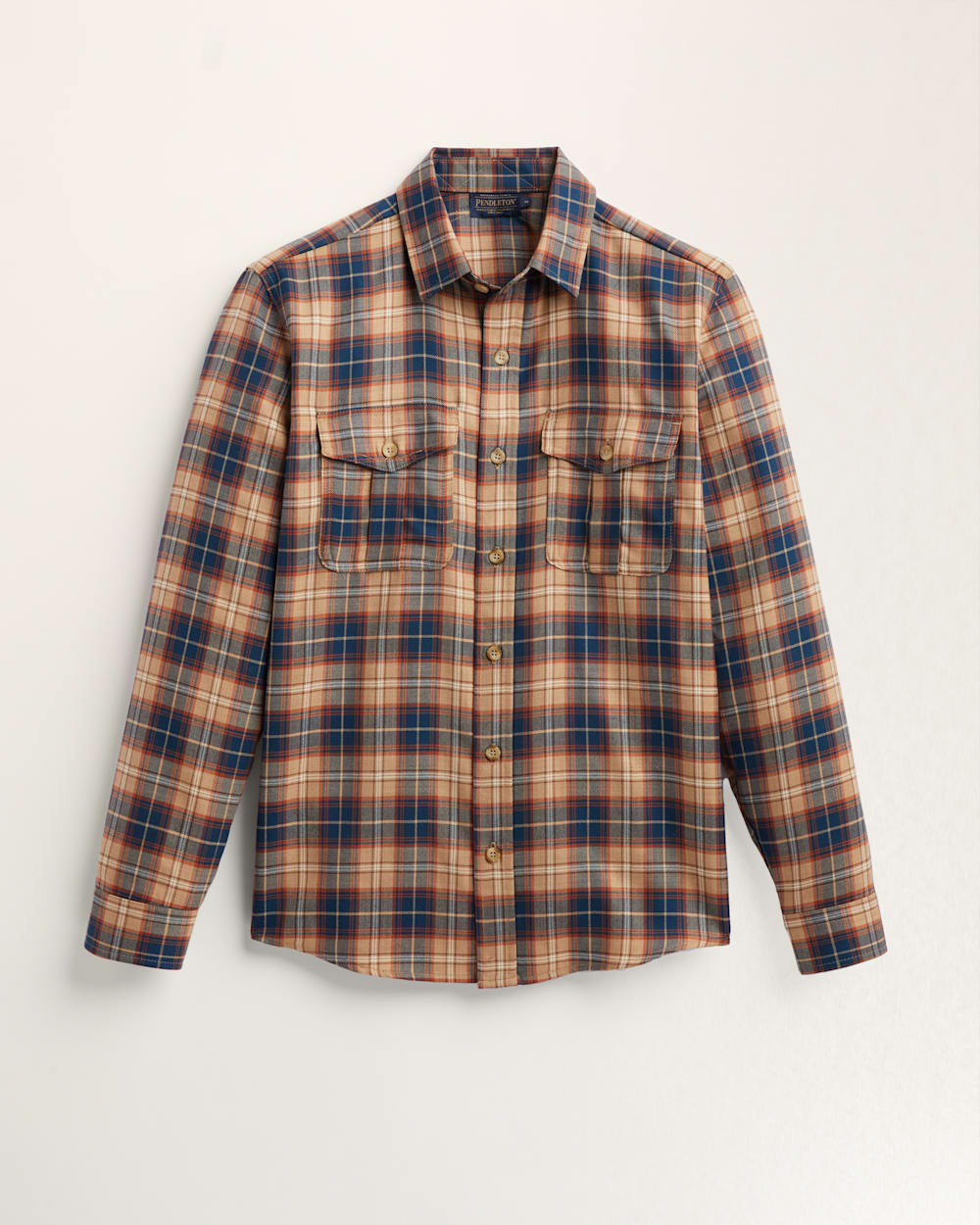 MEN'S HARRISON MERINO SHIRT IN BLUE/TAN MIX PLAID image number 1
