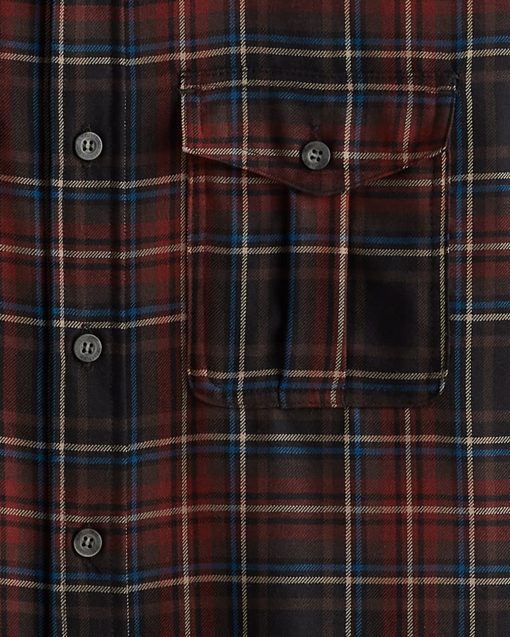 ALTERNATE VIEW OF MEN'S PLAID HARRISON MERINO SHIRT IN BLACK/RED PLAID image number 2