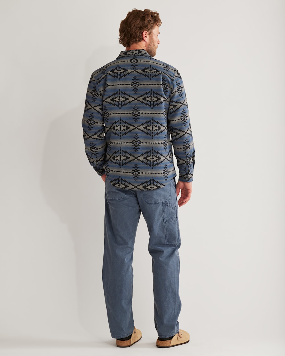 ALTERNATE VIEW OF MEN'S MARSHALL DOUBLESOFT SHIRT IN TRAPPER PEAK BLUE/GREY image number 4