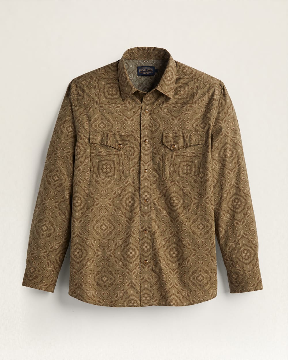 MEN'S LONG-SLEEVE LARAMIE SNAP-FRONT SHIRT IN KHAKI GREEN image number 1