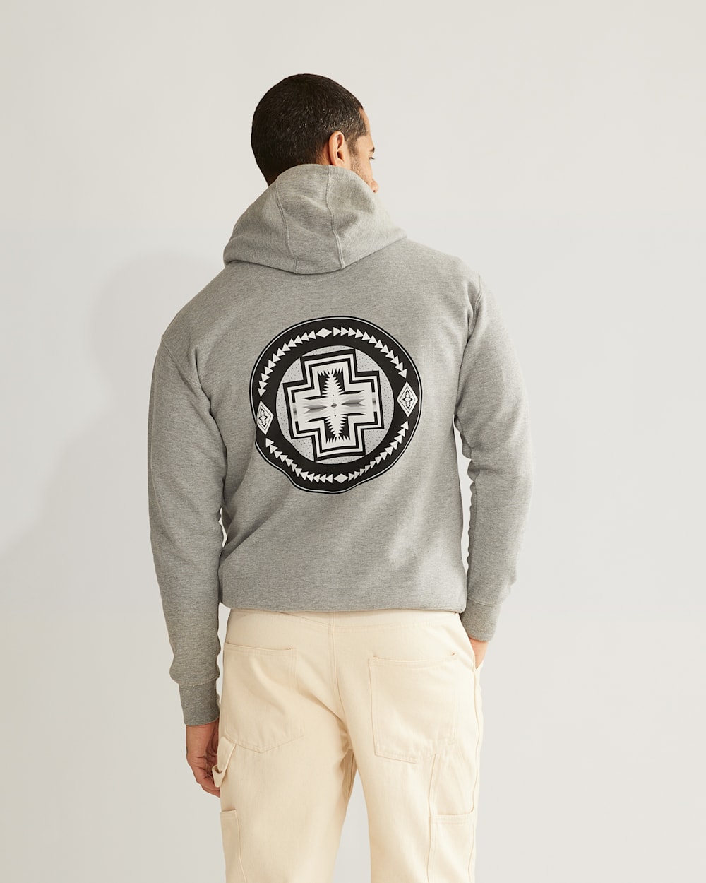 ALTERNATE VIEW OF MEN'S HARDING 150TH ANNIVERSARY HOODIE IN CARBON GREY/BLACK image number 4