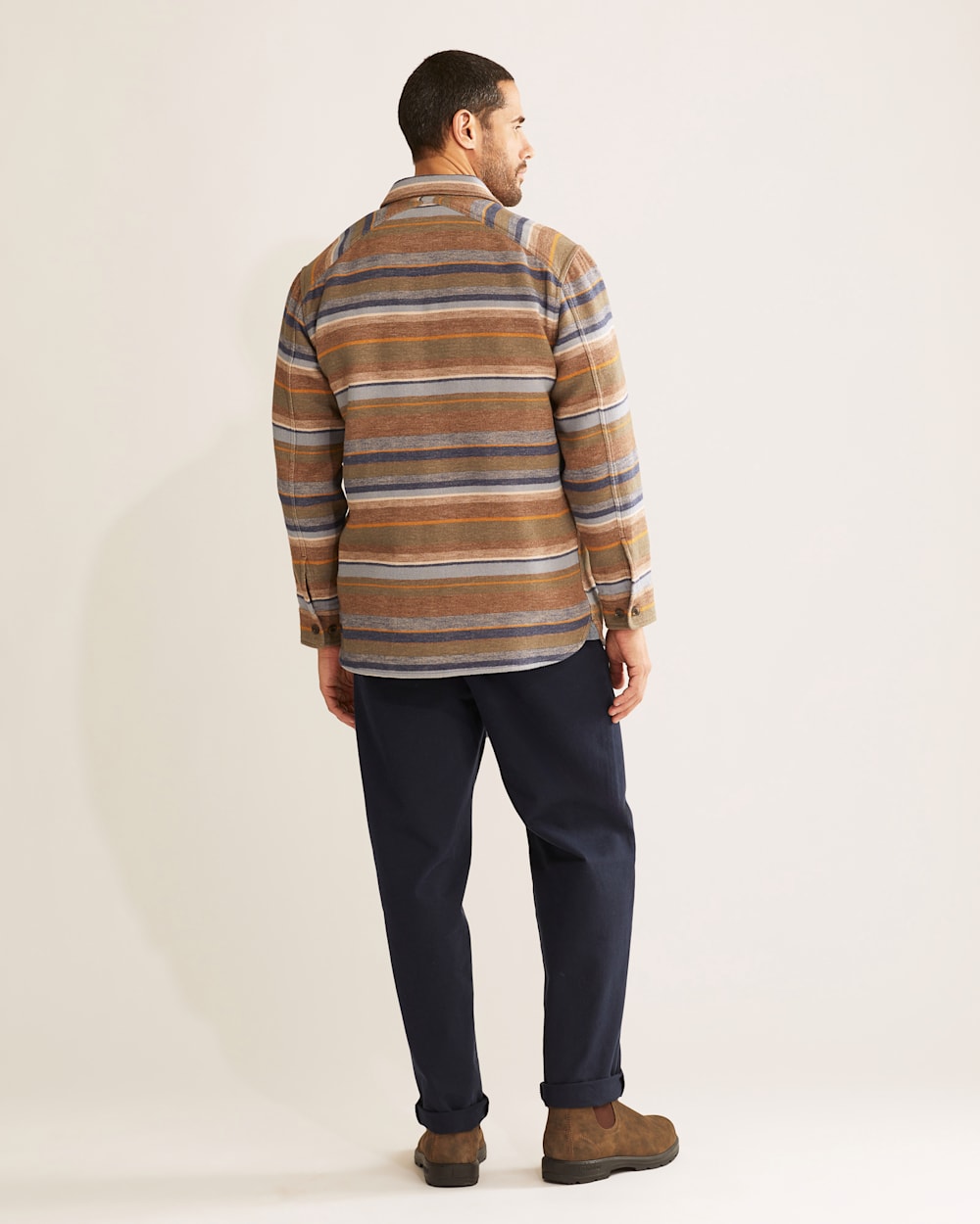 ALTERNATE VIEW OF MEN'S DOUBLESOFT STRIPED DRIFTWOOD SHIRT IN TRAIL STRIPE image number 3