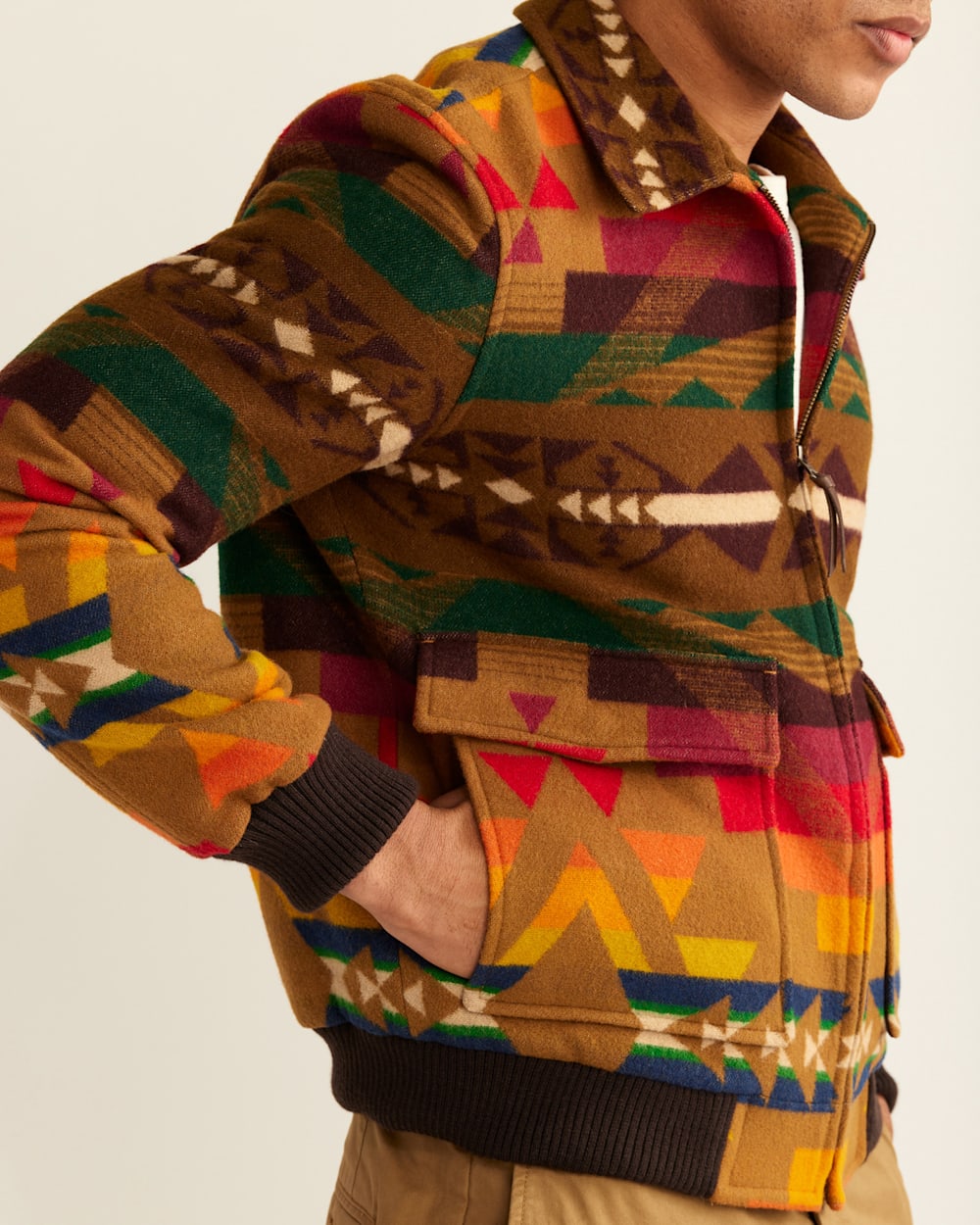 ALTERNATE VIEW OF MEN'S COLTON ZIP-FRONT WOOL COAT IN BROWN ALTO MESA image number 5