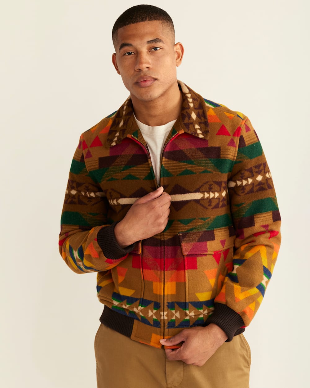 ALTERNATE VIEW OF MEN'S COLTON ZIP-FRONT WOOL COAT IN BROWN ALTO MESA image number 6