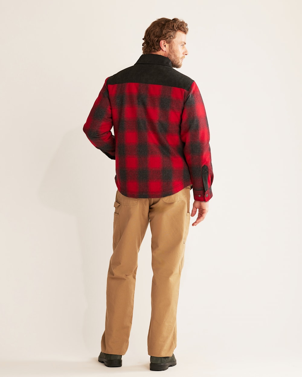 ALTERNATE VIEW OF MEN'S TIMBERLINE SHIRT JACKET IN RED OMBRE image number 5