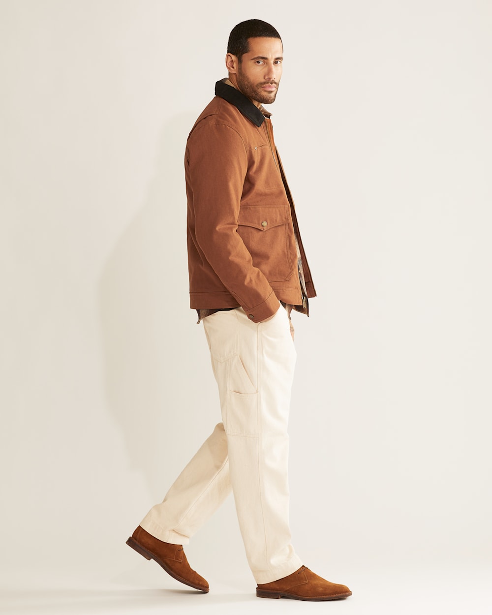 ALTERNATE VIEW OF MEN'S CARSON CITY CANVAS BARN COAT IN WHISKEY image number 2