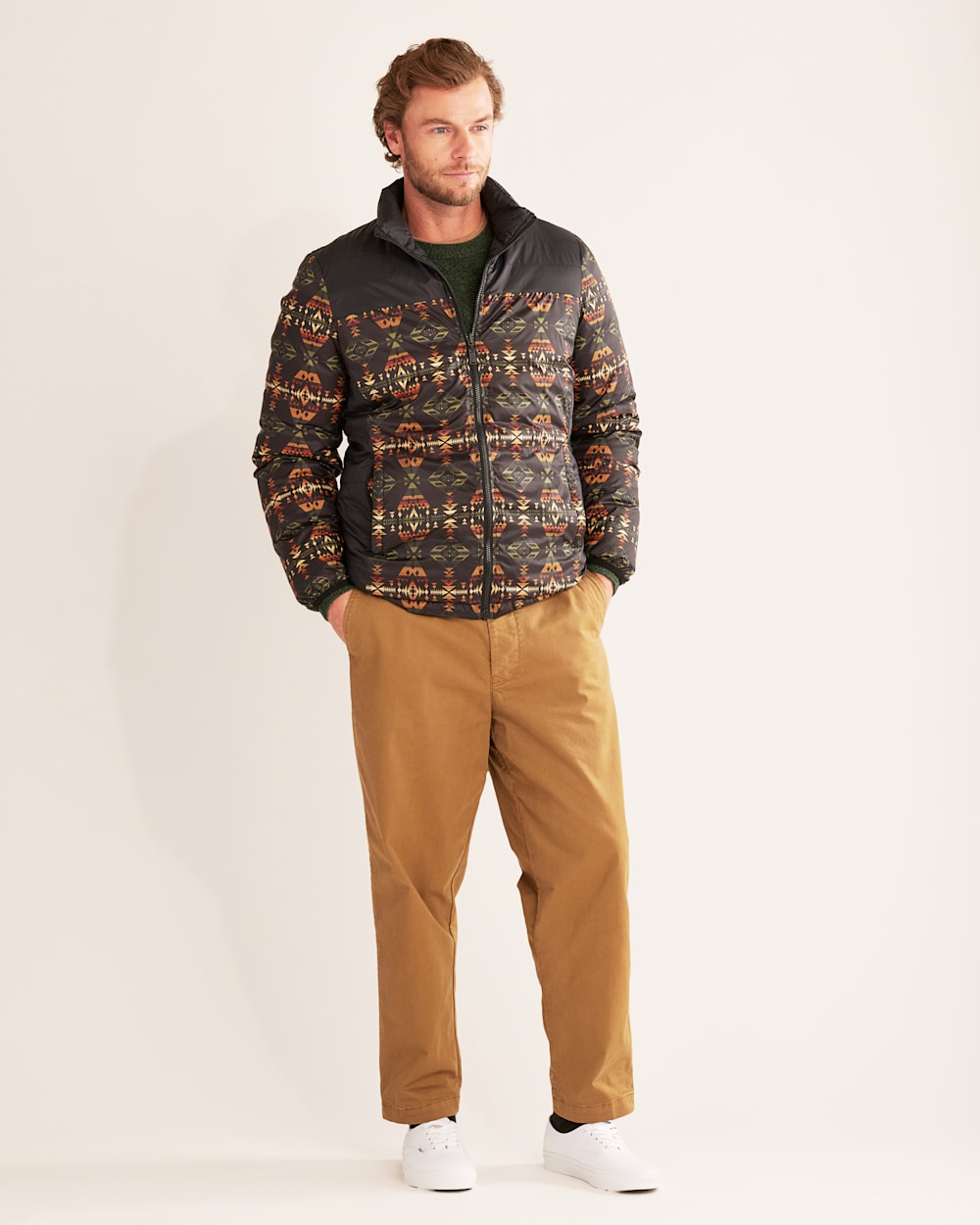 MEN'S GENESEE REVERSIBLE DOWN JACKET IN BLACK DIAMOND PEAK image number 1