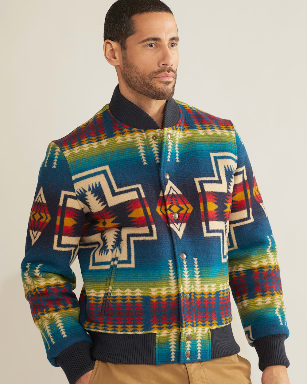 ALTERNATE VIEW OF MEN'S LIMITED EDITION GORGE WOOL JACKET IN ROYAL BLUE CENTURY HARDING image number 5