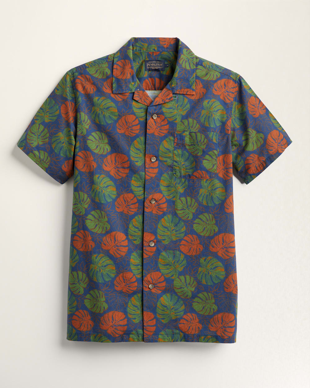 MEN'S SHORT-SLEEVE ALOHA SHIRT IN BLUE MONSTERA image number 1