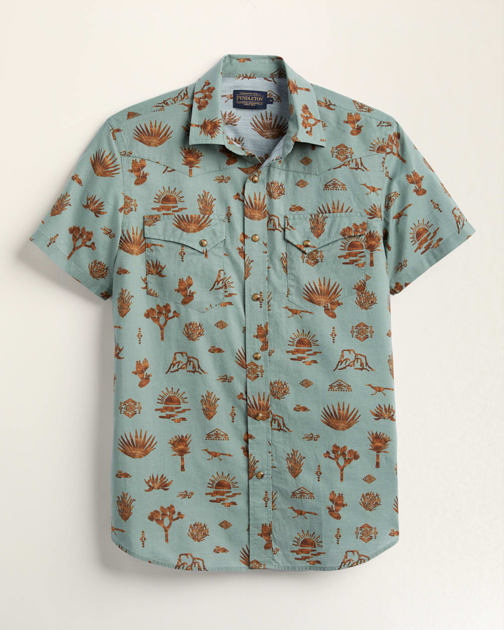 MEN'S SHORT-SLEEVE LARAMIE SNAP-FRONT SHIRT IN GREEN YUCA VALLEY image number 1