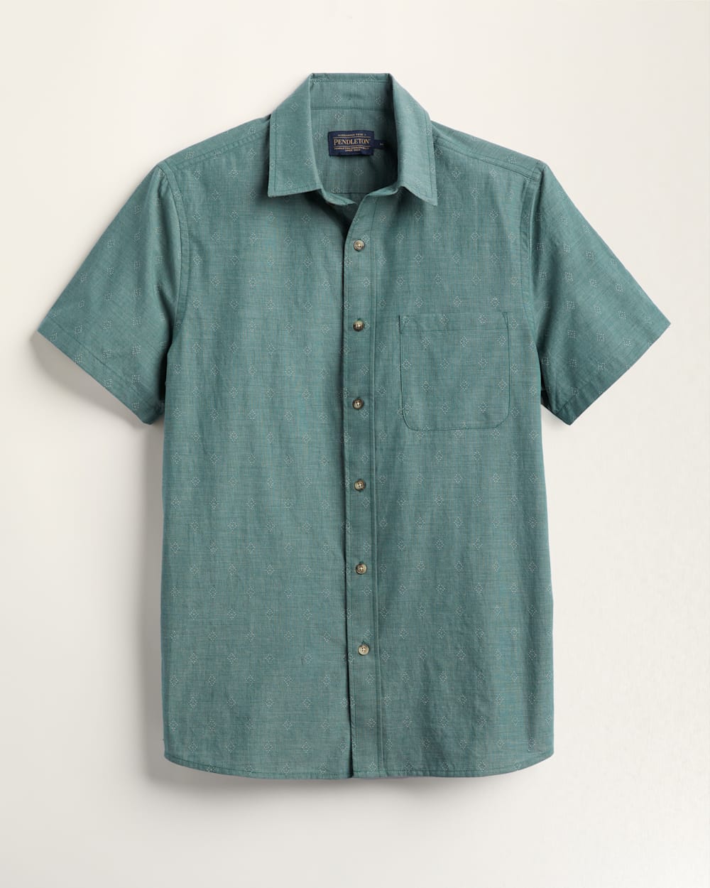 MEN'S COLFAX DIAMOND DOBBY COTTON SHIRT IN HUNTER GREEN image number 1