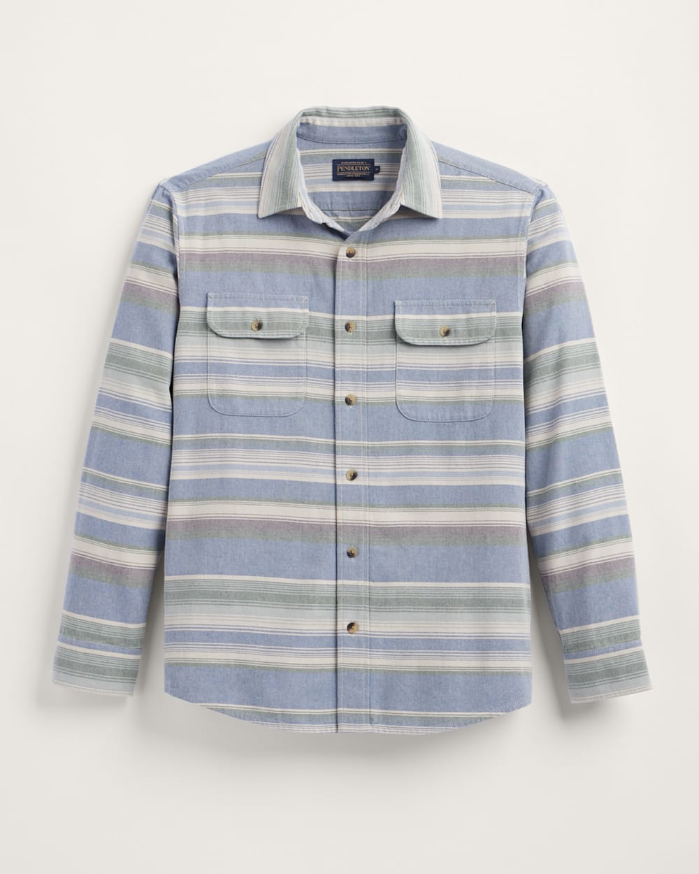 ALTERNATE VIEW OF MEN'S STRIPED BEACH SHACK COTTON SHIRT IN NAVY STRIPE image number 5