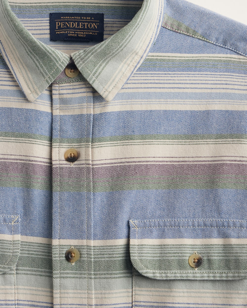 ALTERNATE VIEW OF MEN'S STRIPED BEACH SHACK COTTON SHIRT IN NAVY STRIPE image number 6