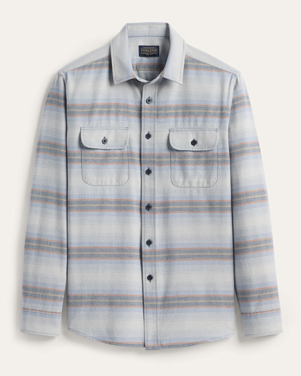 MEN'S STRIPE BEACH SHACK COTTON SHIRT IN BLUE MULTI image number 1