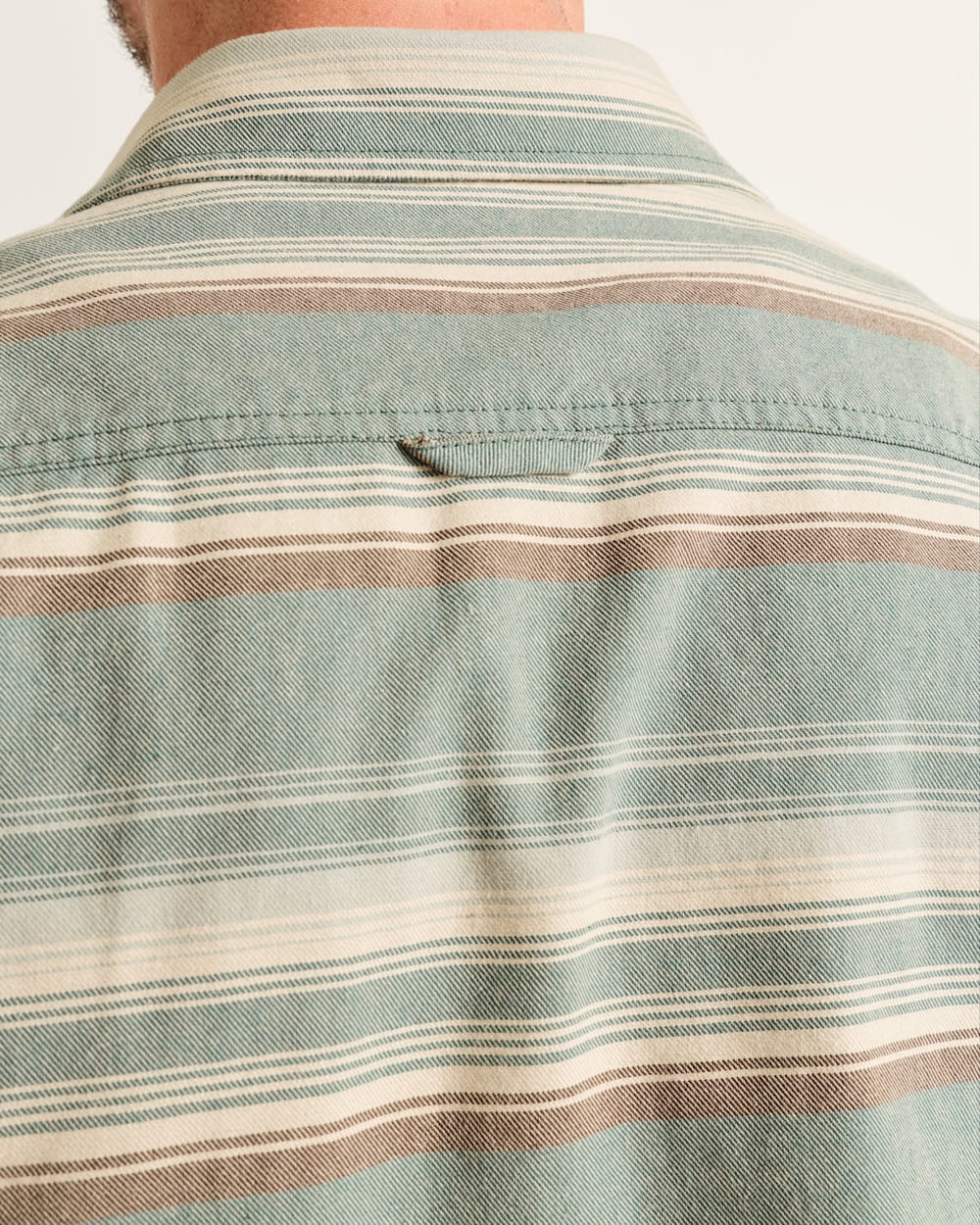 ALTERNATE VIEW OF MEN'S STRIPE BEACH SHACK COTTON SHIRT IN TEAL MULTI image number 5