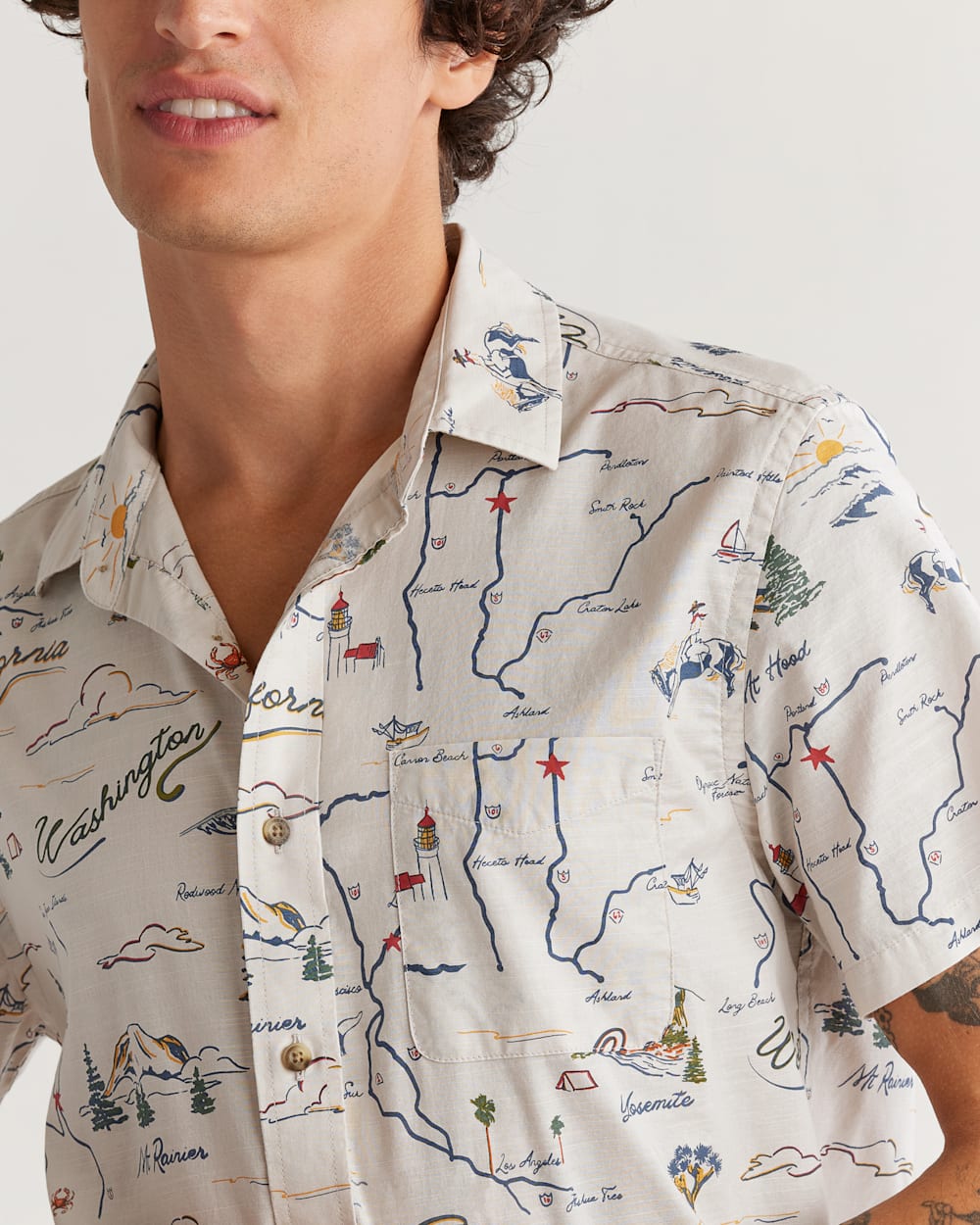 ALTERNATE VIEW OF MEN'S SHORT-SLEEVE SHORELINE SHIRT IN TAN ROUTE 101 image number 5