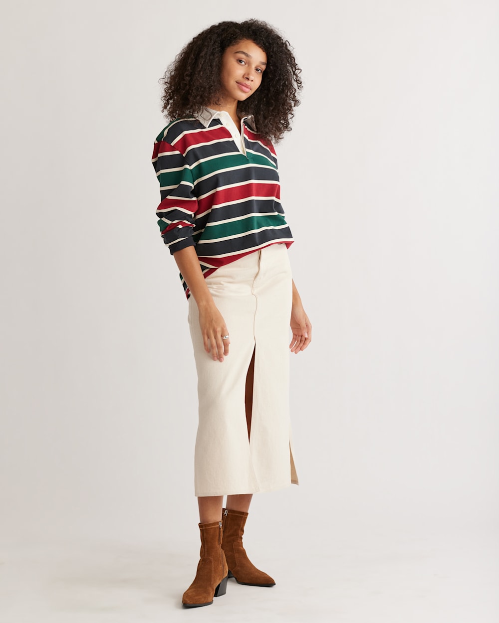 ALTERNATE VIEW OF UNISEX DECKER RUGBY STRIPE SHIRT IN RANGER STRIPE image number 2