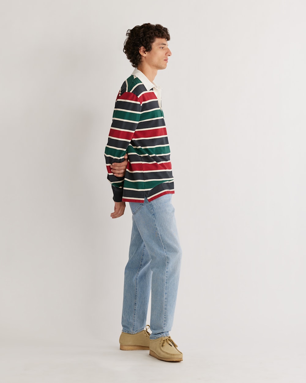 ALTERNATE VIEW OF UNISEX DECKER RUGBY STRIPE SHIRT IN RANGER STRIPE image number 4