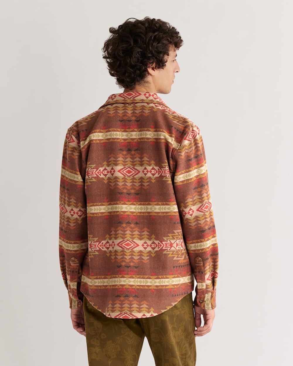 ALTERNATE VIEW OF MEN'S LA PINE WOOL OVERSHIRT IN BROWN MULTI HIGHLAND PEAK image number 3