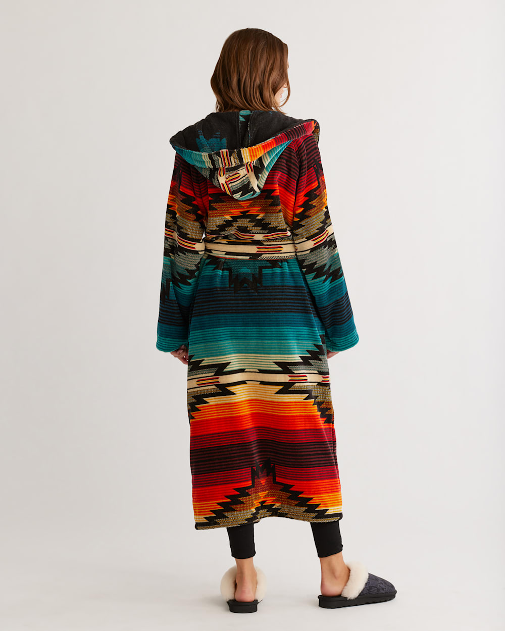 ALTERNATE VIEW OF UNISEX COTTON TERRY VELOUR ROBE IN SALTILLO SUNSET image number 4
