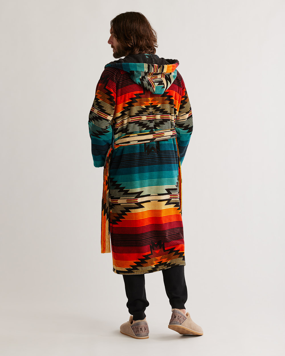 ALTERNATE VIEW OF UNISEX COTTON TERRY VELOUR ROBE IN SALTILLO SUNSET image number 8
