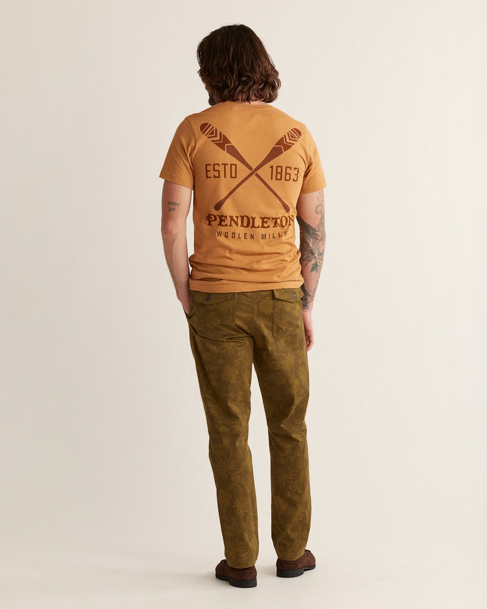 ALTERNATE VIEW OF MEN'S PADDLE GRAPHIC TEE IN TOAST/BROWN image number 3