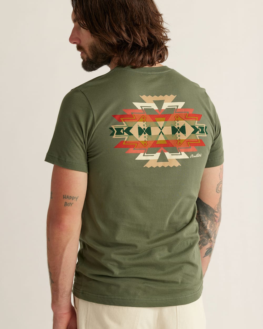 MEN'S HIGHLAND PEAK GRAPHIC TEE IN MILITARY GREEN/MULTI image number 1