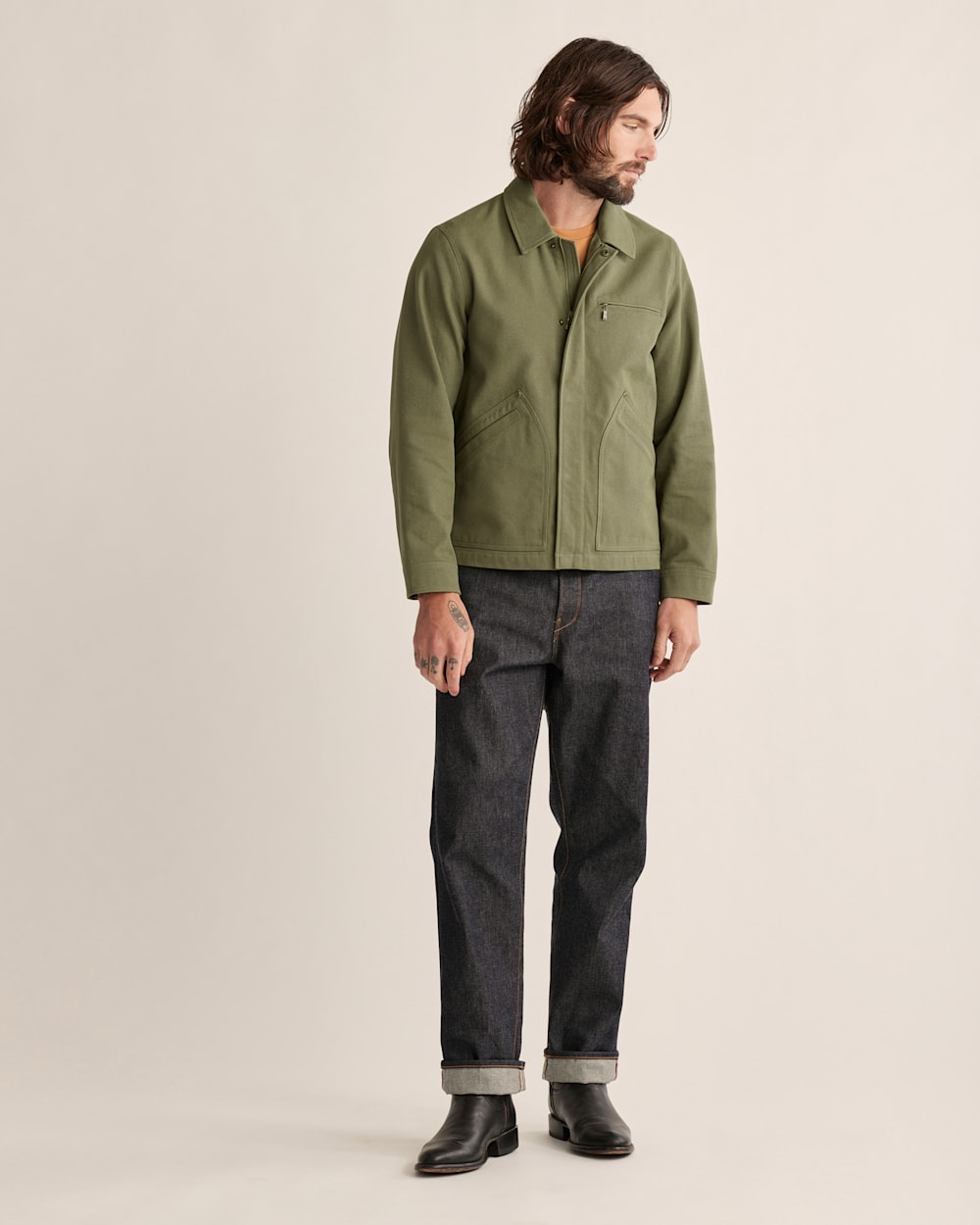 MEN'S STANWOOD CANVAS JACKET IN GREEN LICHEN image number 1