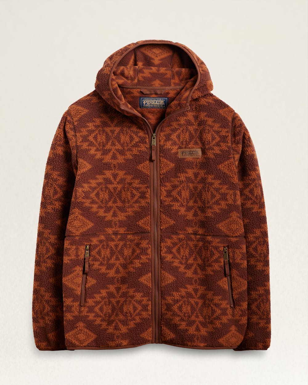 MEN'S FLEECE HOODED JACKET IN MOCHA SACRED STAR image number 1