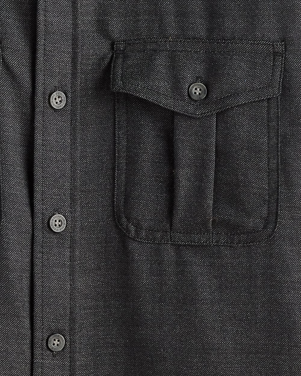 ALTERNATE VIEW OF MEN'S HARRISON MERINO SHIRT IN BLACK WORSTED image number 2